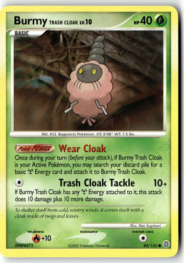 Pokemon Card Burmy Trash Cloak LP Secret Wonders Common 80/132