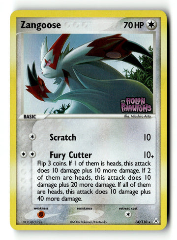 Pokemon Card Zangoose Reverse Holo LP Holon Phantoms 34/110