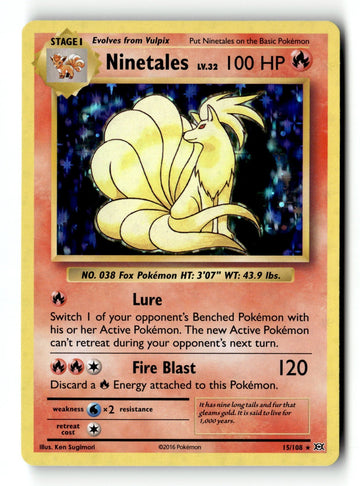 Pokemon Card Ninetales Holo LP XY - Evolutions 15/108