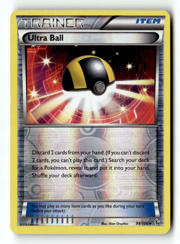 Pokemon Card Ultra Ball Reverse Holo LP XY - Flashfire 99/106