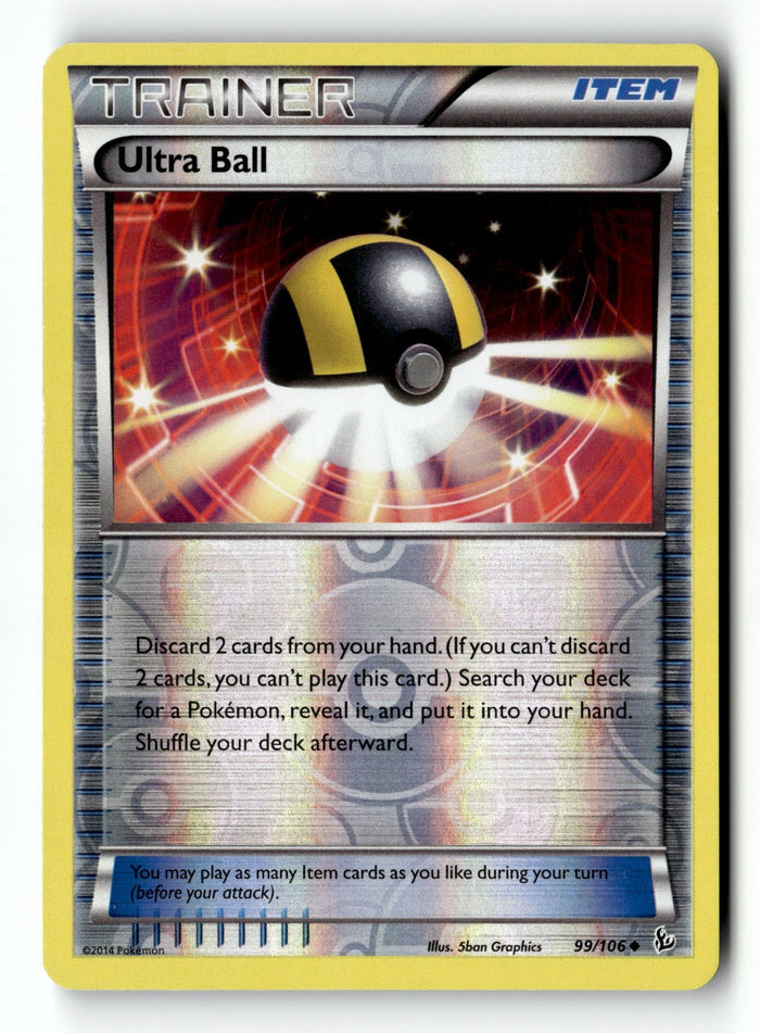 Pokemon Card Ultra Ball Reverse Holo LP XY - Flashfire 99/106