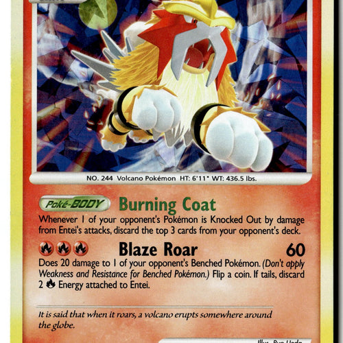Pokemon Card Entei - 4/132 (Cracked Ice Holo) LP Promo 004/132