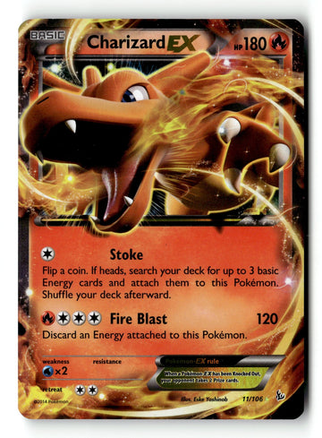Pokemon Card Charizard EX (11) LP XY - Flashfire Ultra Rare 11/106