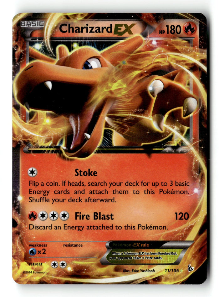 Pokemon Card Charizard EX (11) LP XY - Flashfire Ultra Rare 11/106