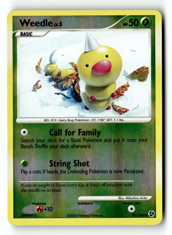 Pokemon Card Weedle Reverse Holo LP Great Encounters 93/106
