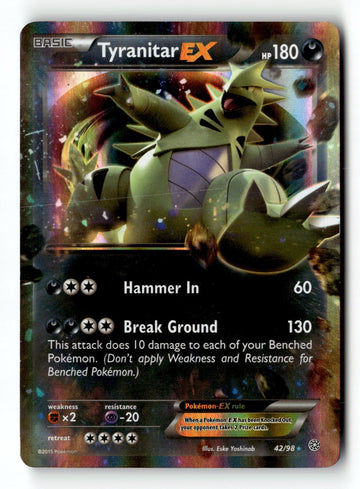 Pokemon Card Tyranitar EX Holo LP XY - Ancient Origins 42/98