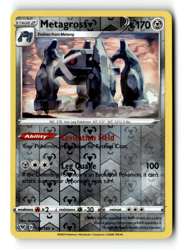 Pokemon Card Metagross Reverse Holo LP SWSH04: Vivid Voltage 118/185