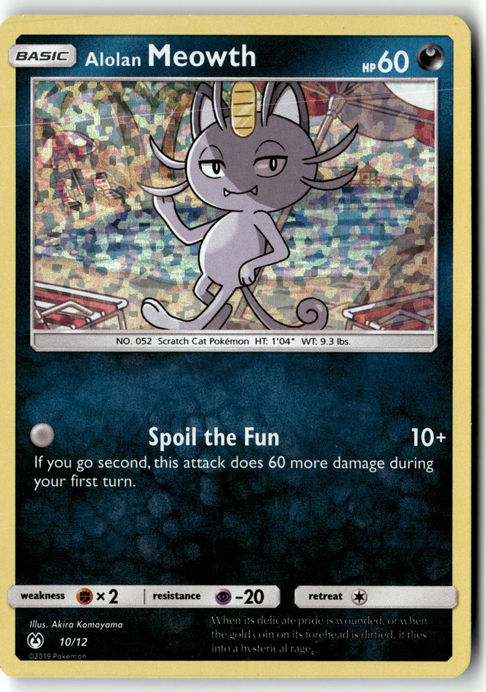 Pokemon Card Alolan Meowth - 10/12 LP McDonald's Promos 2019 Promo 010/012