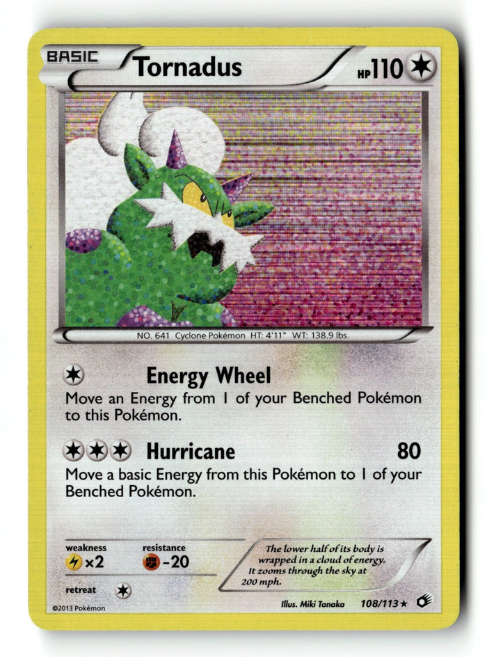 Pokemon Card Tornadus Holo LP Legendary Treasures 108/113