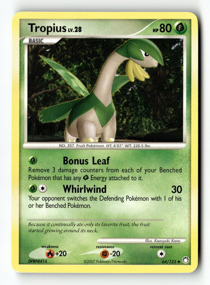 Pokemon Card Tropius LP Mysterious Treasures 64/123