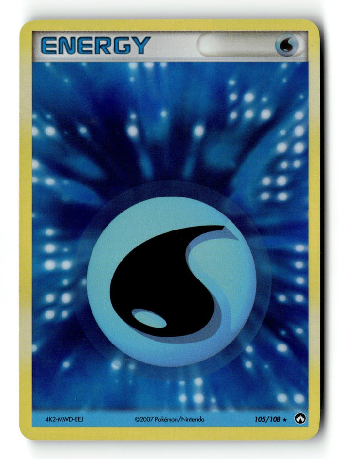 Pokemon Card Water Energy Holo LP Power Keepers 105/108