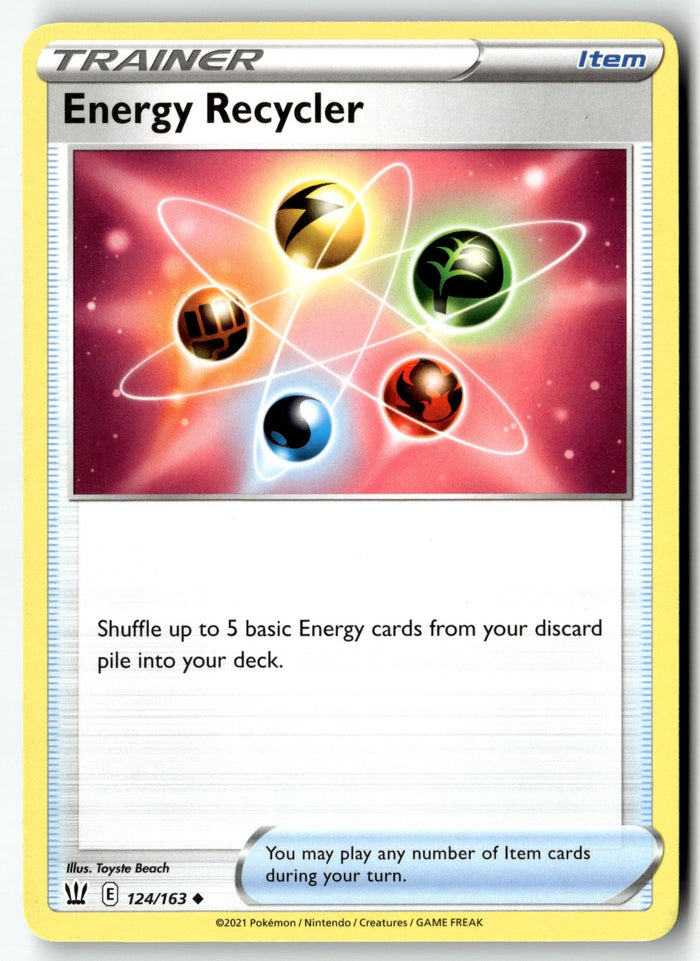 Pokemon Card Energy Recycler LP SWSH05: Battle Styles Uncommon 124/163