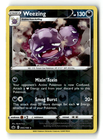 Pokemon Card Weezing Reverse Holo LP SWSH06: Chilling Reign 095/198