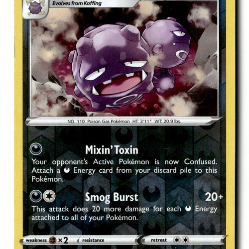 Pokemon Card Weezing Reverse Holo LP SWSH06: Chilling Reign 095/198