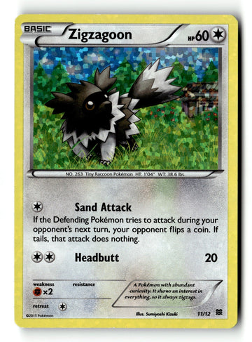 Pokemon Card Zigzagoon - 11/12 Holo LP McDonald's Promos 2015 011/012