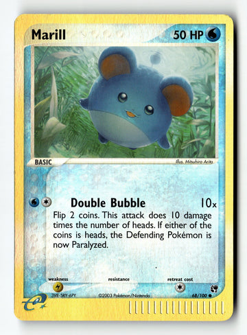 Pokemon Card Marill Reverse Holo LP Sandstorm 68/100