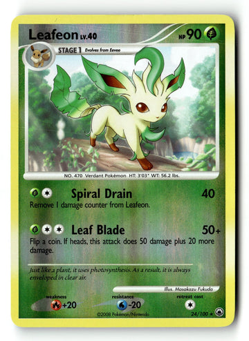 Pokemon Card Leafeon (24) LP Majestic Dawn Reverse Holo Rare 24/100