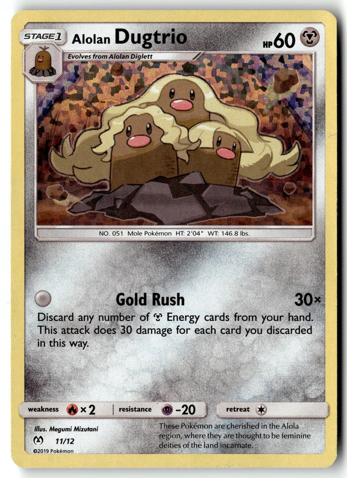 Pokemon Card Alolan Dugtrio - 11/12 LP McDonald's Promos 2019 Promo 011/012