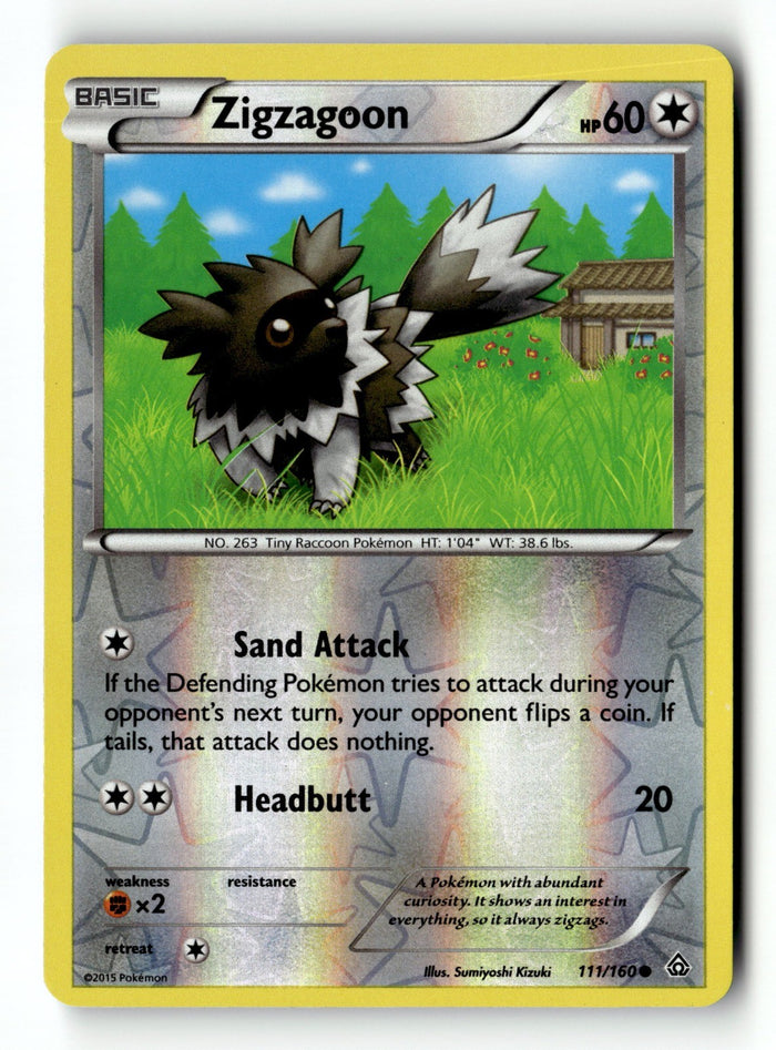 Pokemon Card Zigzagoon Reverse Holo LP XY - Primal Clash 111/160