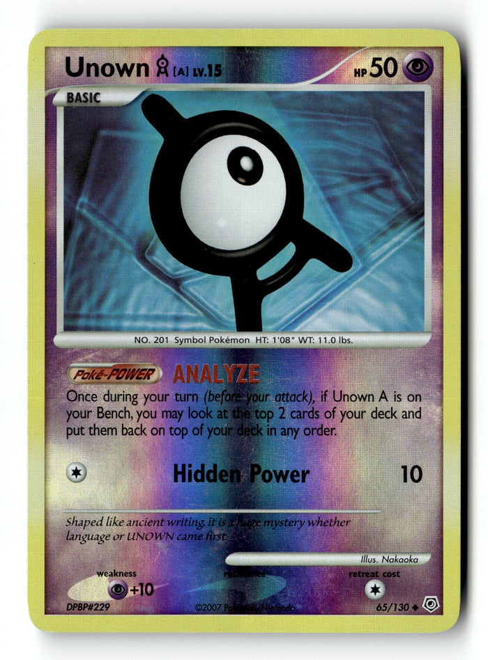 Pokemon Card Unown [A] Reverse Holo LP Diamond and Pearl 65/130