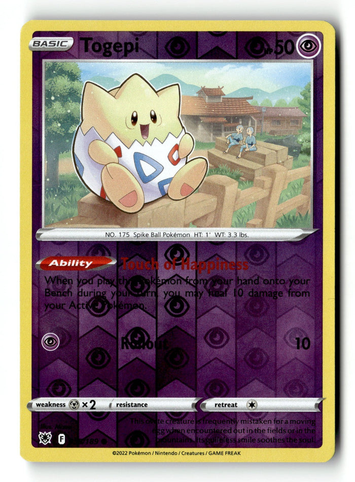 Pokemon Card Togepi Reverse Holo LP SWSH10: Astral Radiance 055/189