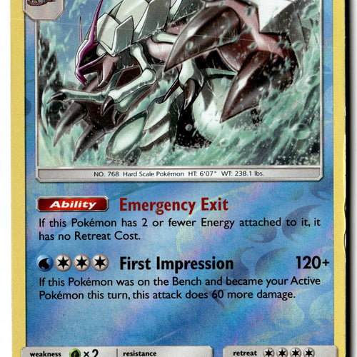 Pokemon Card Golisopod LP SM - Unified Minds Reverse Holo Rare 51/236