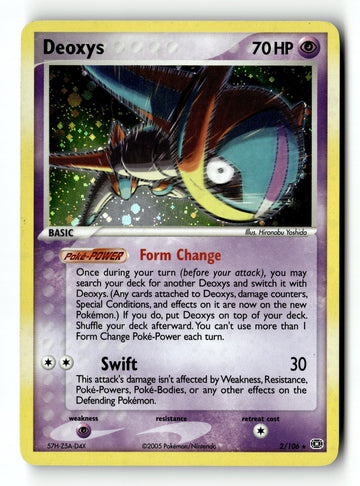 Pokemon Card Deoxys (Speed Forme) LP Emerald Holo Rare 2/106