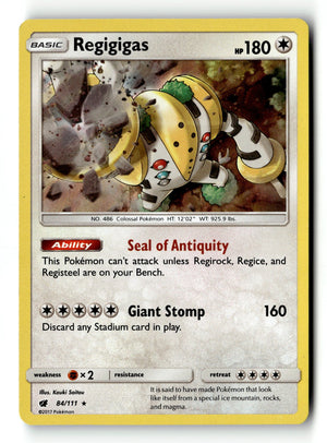 Pokemon Card Regigigas Holo LP SM - Crimson Invasion Holo Rare 84/111