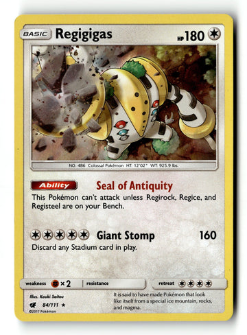 Pokemon Card Regigigas Holo LP SM - Crimson Invasion Holo Rare 84/111