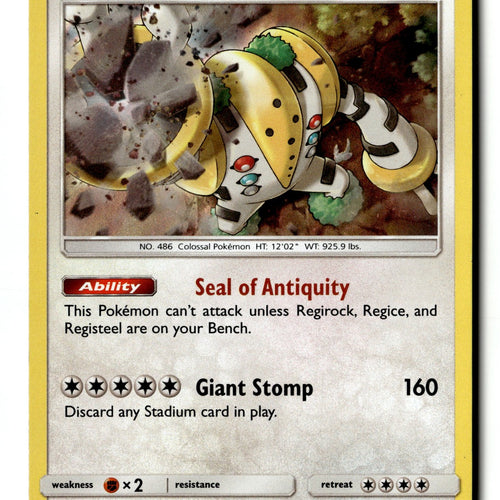 Pokemon Card Regigigas Holo LP SM - Crimson Invasion Holo Rare 84/111