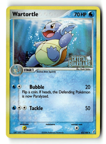 Pokemon Card Wartortle - 042/100 Reverse Holo LP Crystal Guardians 42/100