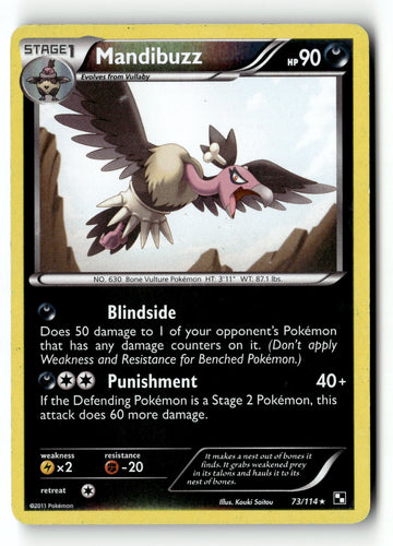 Pokemon Card Mandibuzz Normal LP Black and White 73/114