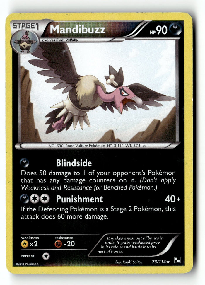 Pokemon Card Mandibuzz Normal LP Black and White 73/114