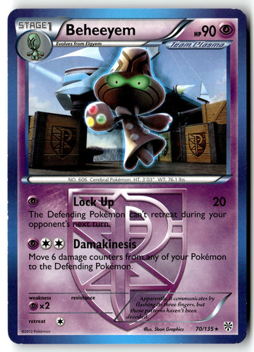 Pokemon Card Beheeyem (Team Plasma) LP Plasma Storm Rare 70/135