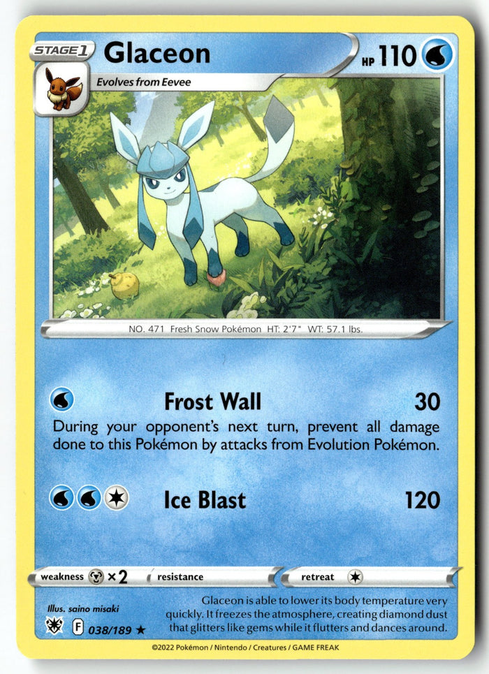 Pokemon Card Glaceon LP SWSH10: Astral Radiance Rare 038/189
