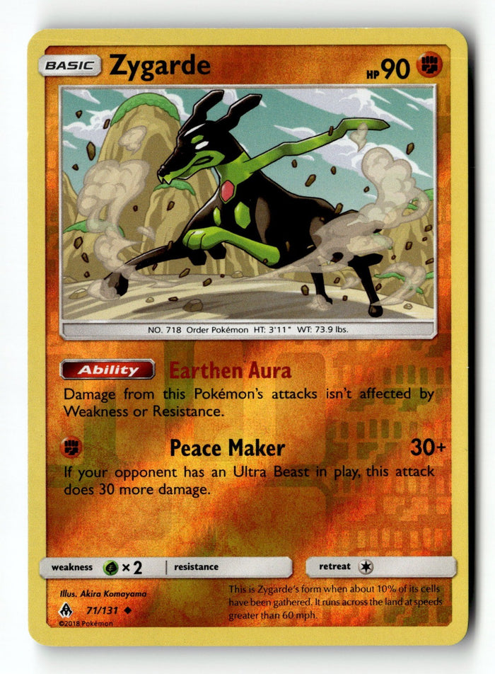 Pokemon Card Zygarde (71) Reverse Holo LP SM - Forbidden Light 71/131