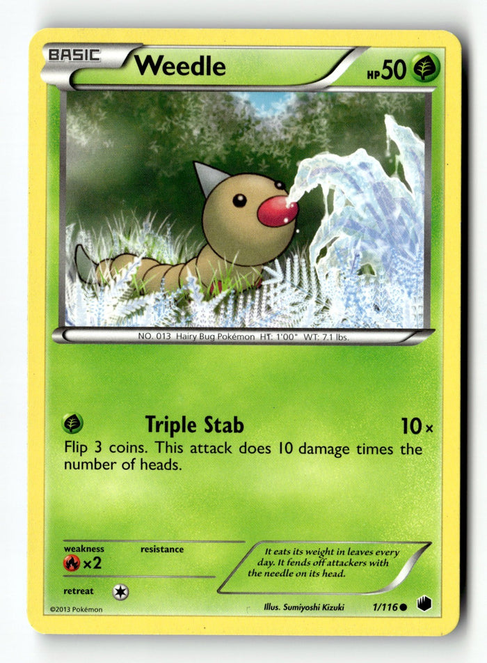 Pokemon Card Weedle LP Plasma Freeze 1/116