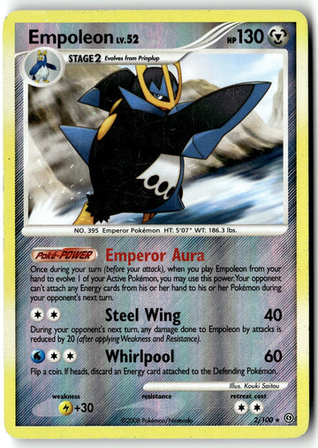Pokemon Card Empoleon LP Stormfront Reverse Holo Rare 2/100