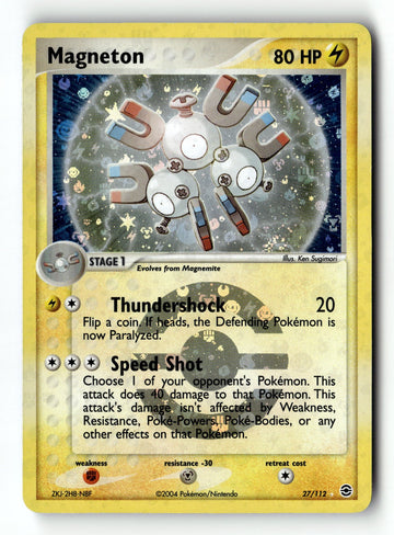 Pokemon Card Magneton Reverse Holo LP FireRed & LeafGreen 27/112