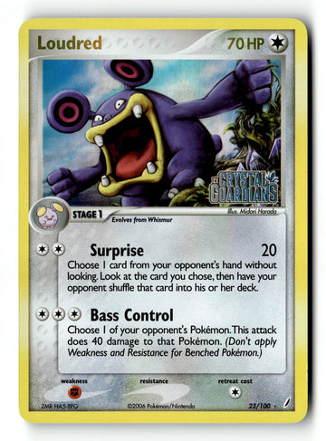 Pokemon Card Loudred LP Crystal Guardians Reverse Holo Rare 23/100