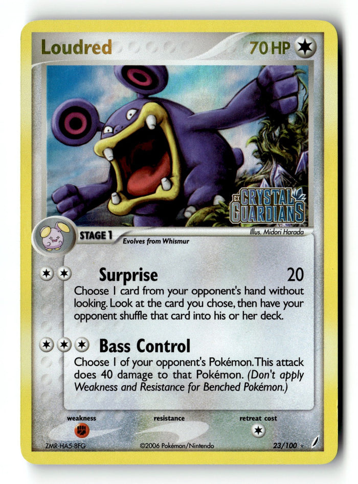 Pokemon Card Loudred LP Crystal Guardians Reverse Holo Rare 23/100
