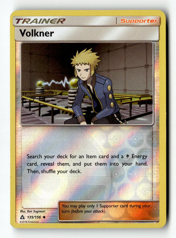 Pokemon Card Volkner Reverse Holo LP SM - Ultra Prism 135/156