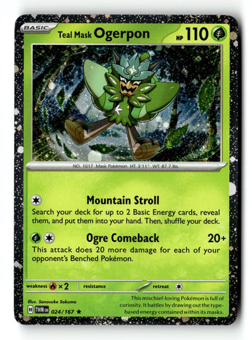 Pokemon Card Teal Mask Ogerpon Cosmos Holo Holo LP 024/167