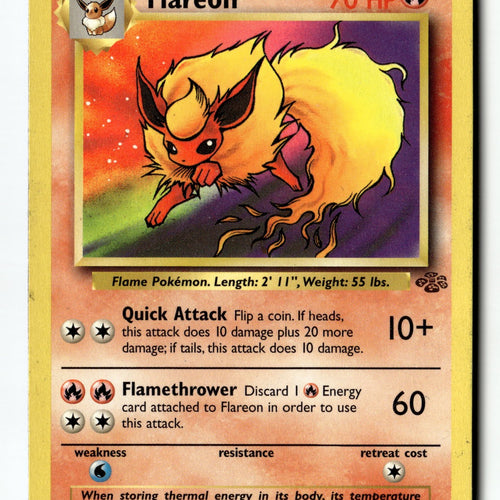 Pokemon Card Flareon (19) LP Jungle Rare 19/64