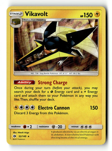 Pokemon Card Vikavolt Holo LP SM Base Set 52/149