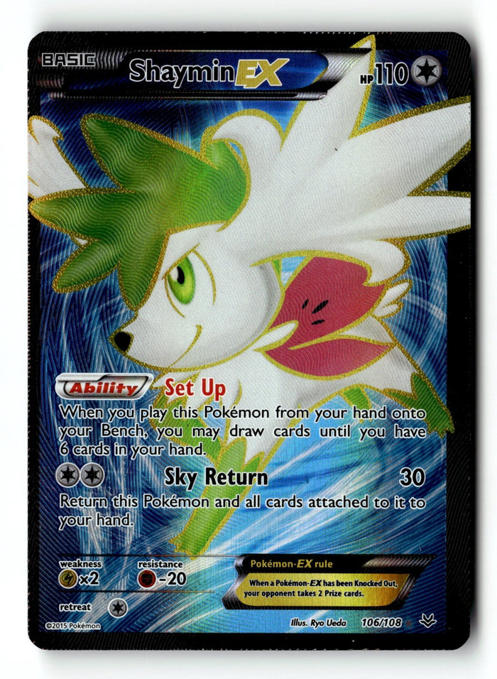 Pokemon Card Shaymin EX (106 Full Art) Holo LP XY - Roaring Skies 106/108