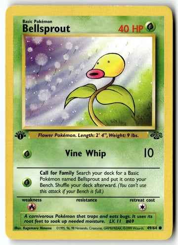 Pokemon Card Bellsprout 1st Edition LP Jungle Common 49/64