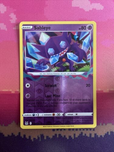Pokemon Card Sableye Lost Origin Reverse Holo Rare 070/196 Near Mint