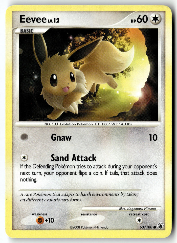 Pokemon Card Eevee (63) LP Majestic Dawn Common 63/100