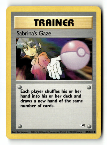 Pokemon Card Sabrina's Gaze Unlimited LP Gym Heroes 125/132